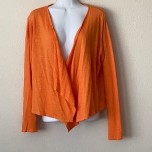 JJill Open Front Linen Blend Cardigan Sz M